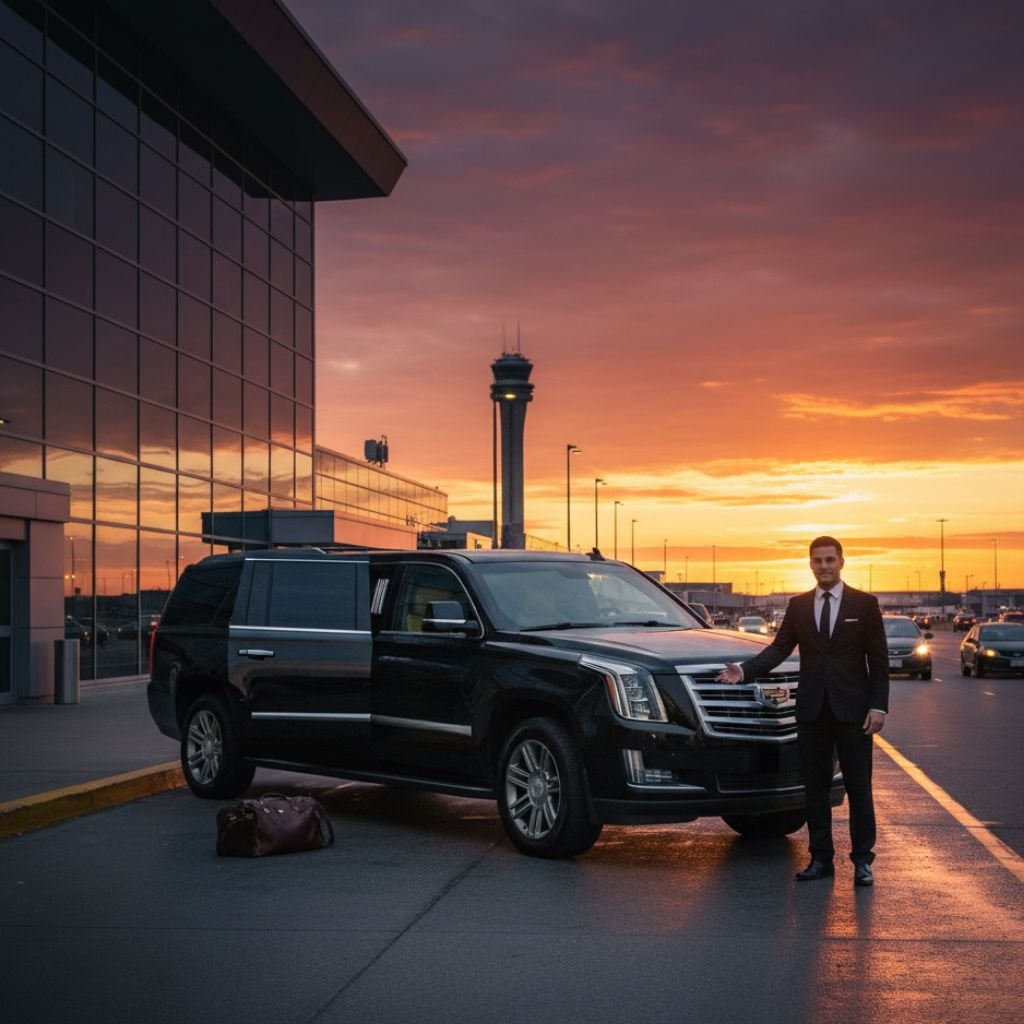 Luxury Muskoka Airport Limo providing reliable airport transfers to Toronto Pearson and Billy Bishop with professional chauffeurs and comfortable limousine service.
