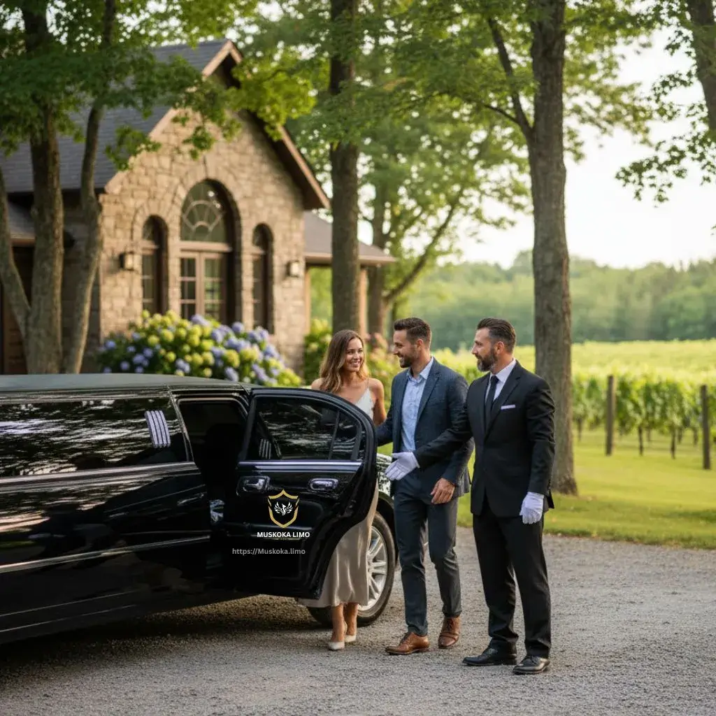 Muskoka wine tour limousine with professional chauffeur